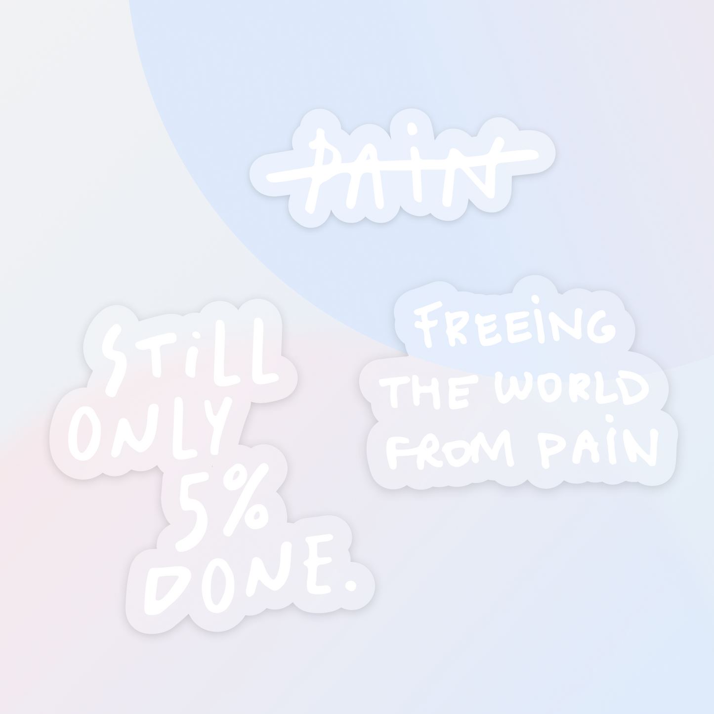 Stickers Pack - No More Pain Handwritten